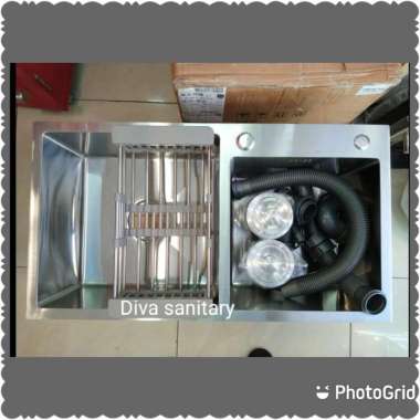 kitchen sink kotak minimalis 2 lubang 7541/ bak cuci piring