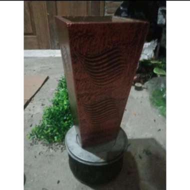 pot kayu tinggi 25cm untuk pohon plastik bambu ulir