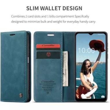 CASE CASEME SAMSUNG A22 5G FLIP CASE DOMPET KULIT ORIGINAL Cokelat