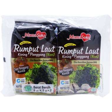 Promo Harga Mamasuka Rumput Laut Panggang BBQ per 2 bungkus 4 gr - Blibli