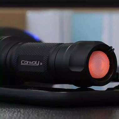 CONVOY TAIL METAL SWITCH M21A S11 S21B L21A SAKLAR BELAKANG SENTER LED Merah