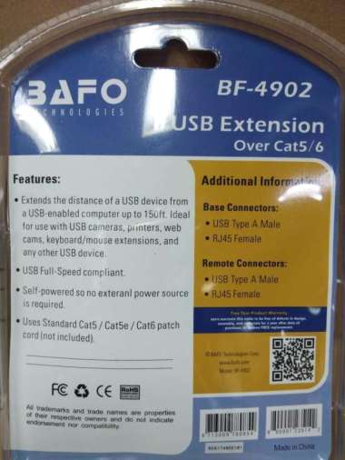 Bafo BF-4902 USB Extension over Kabel LAN
