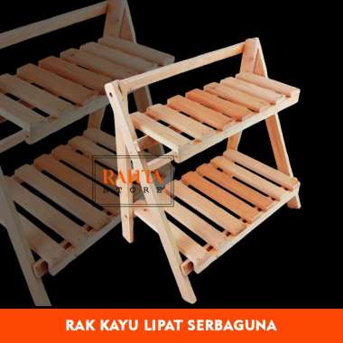 KT62-Rak Bumbu Kayu Lipat/Rak kayu Lipat/Rak pot Bunga Rak dapur/rak makeup Size S