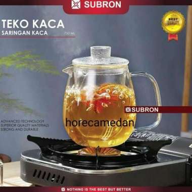 SUBRON Glass Teapot 750ML Teko Teh Kaca Saringan Kaca Bisa dimasak