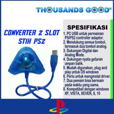 converter USB 2 slot STIK PS2 me PS3/PC double