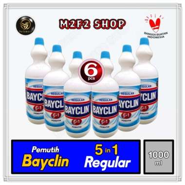 Pemutih Pakaian Bayclin 5in1 Regular - 1000 ml | 1 Liter (Kemasan 6 Pcs)