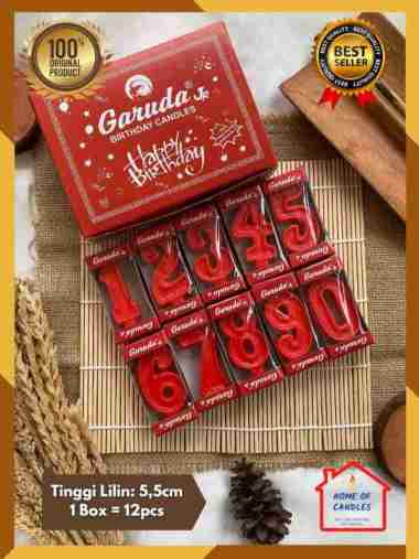 Lilin Angka Ulang Tahun | Lilin Ulang Tahun | Lilin Garuda Jr Merah Angka 2