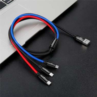 Jual Iit Baseus 3 In 1 Multi Usb Charger Cable Retractable 1 2m