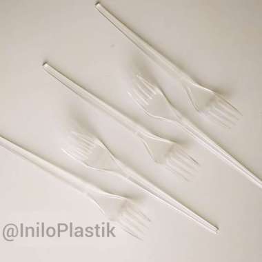 Garpu Plastik DM / Garpu Makan Plastik Bening [50pcs]