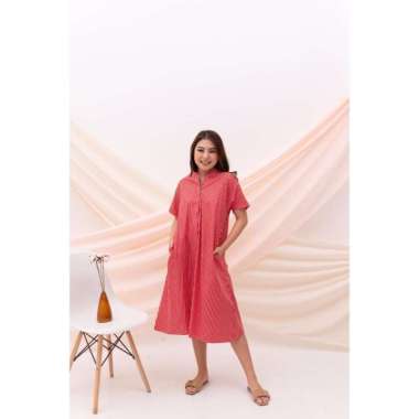 DRESS CASUAL BUMIL BUSUI DASTER KATUN JEPANG DRESS WANITA merah-putih