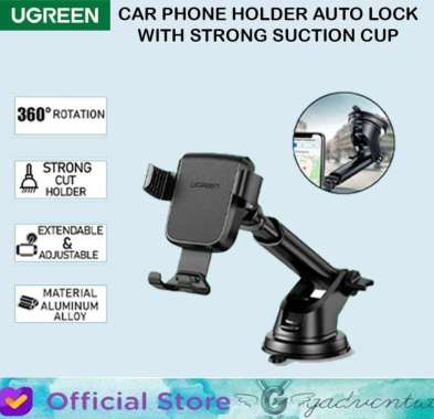 Car Mount Phone Holder Auto Lock HP Stand Dashboard Kaca Mobil UGREEN