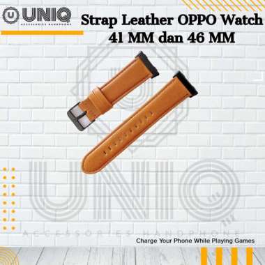 OPPO Watch 41mm 46mm Leather Strap - Tali Jam Kulit Premium Oppo Watch Ukuran 41MM 46MM 41mm Brown