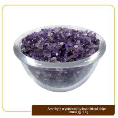 Butiran Batu kristal chips / Amethyst crystal stone - small @ 1 kg 003 UNGU