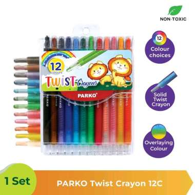 crayon putar murah greebel, crayon murah parko greebel 12 warna