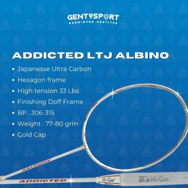 HIQUA ALBINO HI QUA ADDICTED LTJ ALBINO LIMITED EDITION RAKET BADMINTON BATANGAN