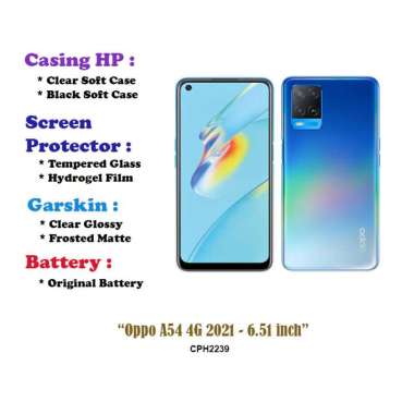 Oppo A54 4G 2021 - 6.51 inch - Case - Screen Protector - Battery - Dll Garskin Matte