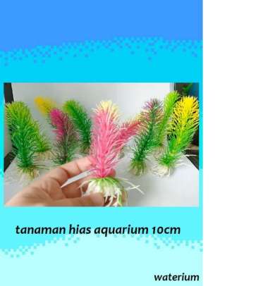 Tanaman hias plastik aquarium tanaman plastik hiasan aquarium 10 cm