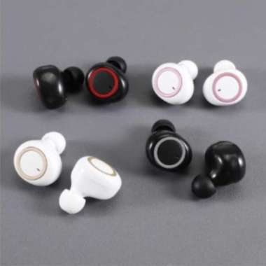 Headset earphone wireless bluetooth tws DT-2 bluetooth tws putih-pink
