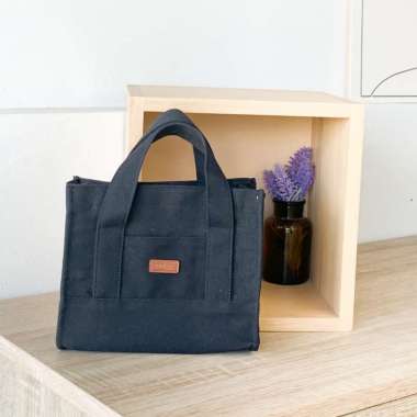 DAISY MINI BY ROUJEE - TAS KANVAS CUSTOM NAMA HANDBAG SLINGBAG TAS SELEMPANG DAN BAHU HITAM
