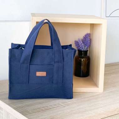 DAISY MINI BY ROUJEE - TAS KANVAS CUSTOM NAMA HANDBAG SLINGBAG TAS SELEMPANG DAN BAHU NAVY