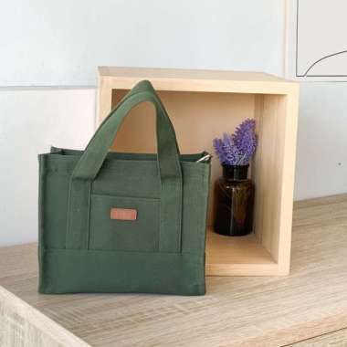 DAISY MINI BY ROUJEE - TAS KANVAS CUSTOM NAMA HANDBAG SLINGBAG TAS SELEMPANG DAN BAHU ARMY