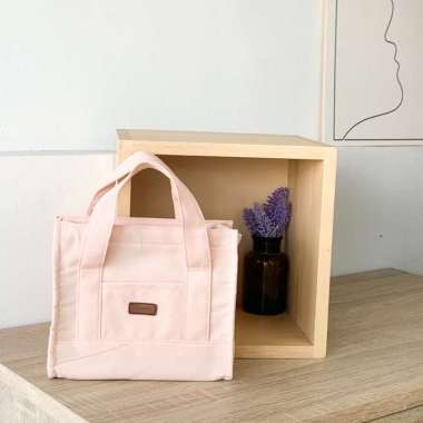 DAISY MINI BY ROUJEE - TAS KANVAS CUSTOM NAMA HANDBAG SLINGBAG TAS SELEMPANG DAN BAHU PEACH