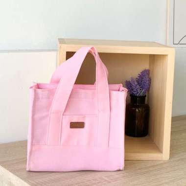 DAISY MINI BY ROUJEE - TAS KANVAS CUSTOM NAMA HANDBAG SLINGBAG TAS SELEMPANG DAN BAHU PINK