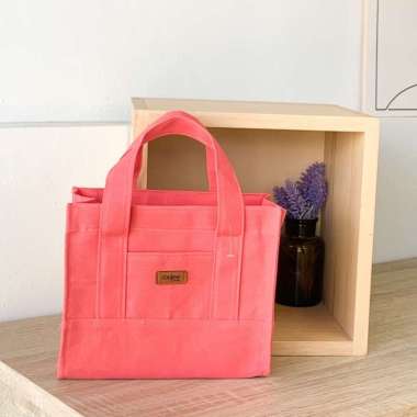 DAISY MINI BY ROUJEE - TAS KANVAS CUSTOM NAMA HANDBAG SLINGBAG TAS SELEMPANG DAN BAHU CORAL