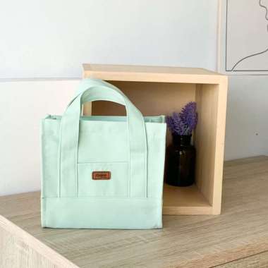 DAISY MINI BY ROUJEE - TAS KANVAS CUSTOM NAMA HANDBAG SLINGBAG TAS SELEMPANG DAN BAHU MINT