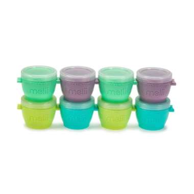 Melii Baby Snap & Go Pods - 8Pcs 4Oz Wadah Makan Silikon