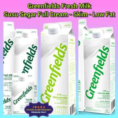 Susu Greenfields Fresh Milk Susu Full Cream/ Susu Skim/ Susu Low Fat:_ SUSU SKIM - 1000ml/ 1 Liter