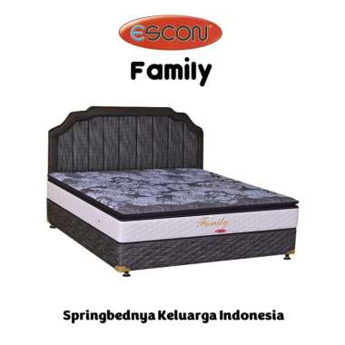 Kasur Spring Bed Full Set ESCON Family Coklat - FREE BANTAL 100x200