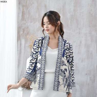 Evercloth Midea ( NEW ) Blazer Batik Wanita Outer Rompi Wanita Jaket Luaran STANDAR