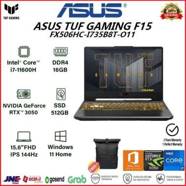 ASUS TUF F15 FX506HC-I735B8T-O11 I7-11600H 16GB 512GB SSD RTX3050 4GB