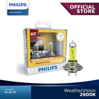 Philips Weather Vision H7 (2900K) Lampu Mobil Warna Kuning. kuning