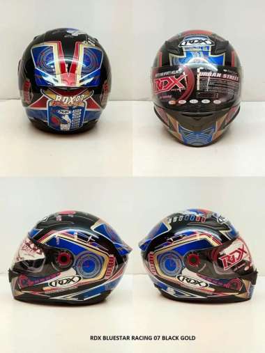 Helm Full Face RDX Blue Star,Helm SNI Racing 07 Black Gold
