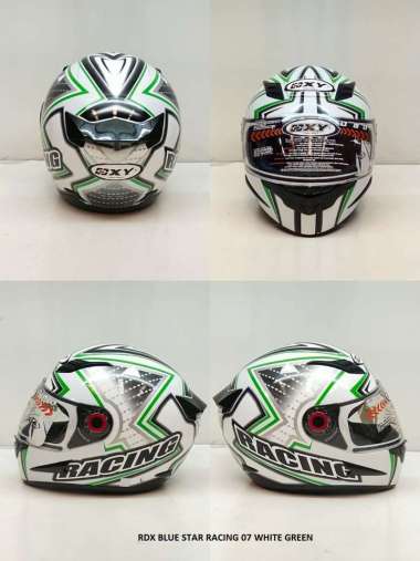 Helm Full Face RDX Blue Star,Helm SNI Racing 07 White Green