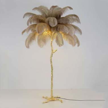 Standing Feather Lamp Import / Lampu bulu berdiri Lampu Hias Mewah / lampu Dekorasi Gold