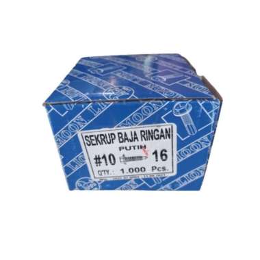 Sekrup Baja Ringan Putih 10x16 Moon Lion Baut Baja Ringan Putih 10x16 250pcs