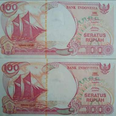 Uang Kuno Kertas 100 perak gambar Perahu layar th 1992