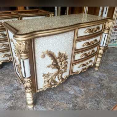 Bufet Meja TV Bombay Kayu Jati Buffet Nakas Marmer Lemari Ukir Jepara