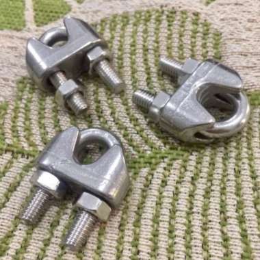 Kuku Macan Full Stainless Steel 304 M10 10mm 3/8" inch Klem Sling Clamp Anti Karat utk Tali Kawat Ba