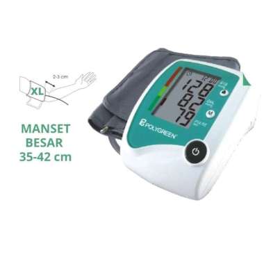 Tensimeter Digital Polygreen KP-7520 Lengan Atas dengan Manset L dan XL