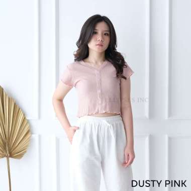 ELLIPSESINC Atasan Monny Knit Crop Top M DUSTY PINK