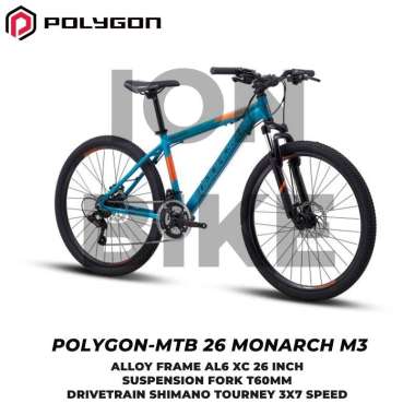 Sepeda MTB 26 Polygon Monarch M3 Alloy Frame 7 Speed Monarch 3 Terbaru