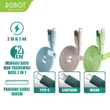 Kabel Data ROBOT RGC100/RGM100/RGL100 Type C Micro USB Lighting 1M iPhone RGL100