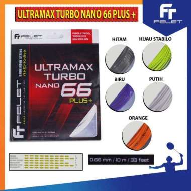 SENAR BADMINTON FELET ULTRAMAX TURBO 66 ORIGINAL WHITE