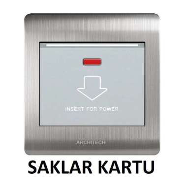 Saklar Kartu Platinum - Saklar Lampu - Sakelar Hotel - Colokan Listrik Stainless - Silver ARCHITECH