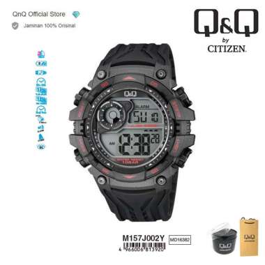 Q&Q M157J Jam Tangan Pria Digital QnQ QQ M157J002Y Original by Citizen Red