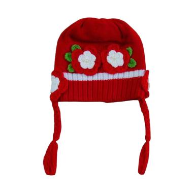 Wonderland Topi Rajut Kepang Topi Anak - Merah